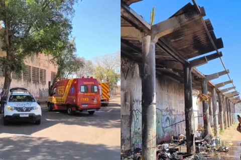 Incêndio criminoso atinge antiga estação ferroviária em Jales; casal é detido